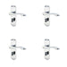 PACK Polished Chrome Suite Door Handle with Bathroom Plate Modern Design Interior Lever Backplate