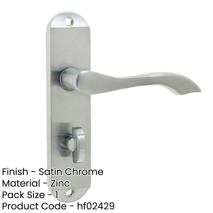 Satin Chrome Suite Door Handle Bathroom Stylish Durable Interior Lever Backplate-1