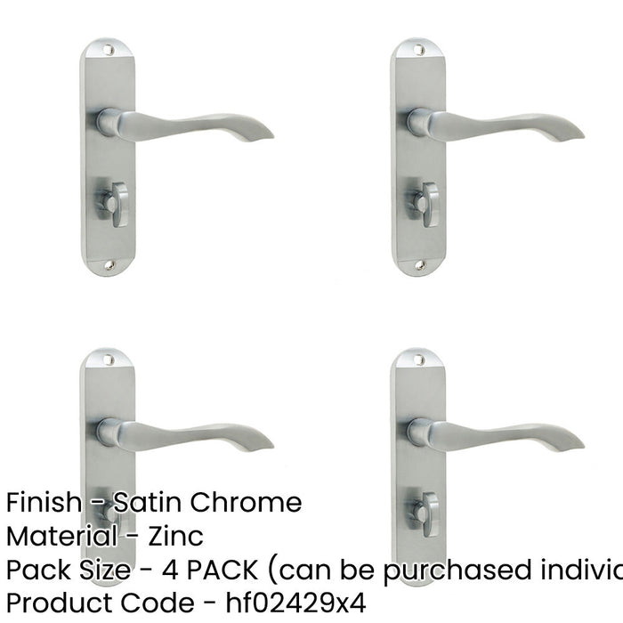 PACK Satin Chrome Suite Door Handle Bathroom Stylish Durable Interior Lever Backplate-1