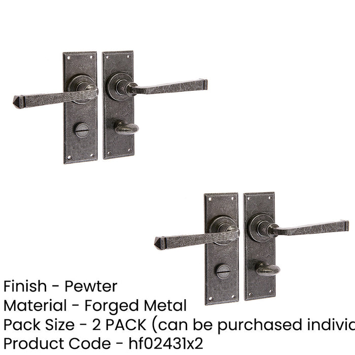 PACK Rustic Pewter Door Handle Backplate Bathrooms Interior Lever Backplate (1)-1