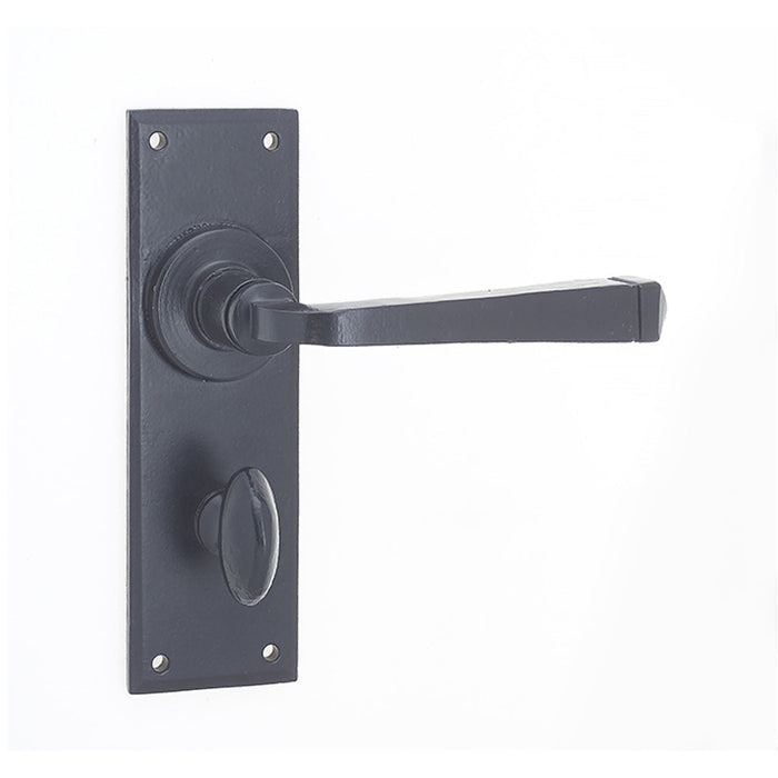 Rustic Black Bathroom Door Handle with Backplate Interior Lever Backplate