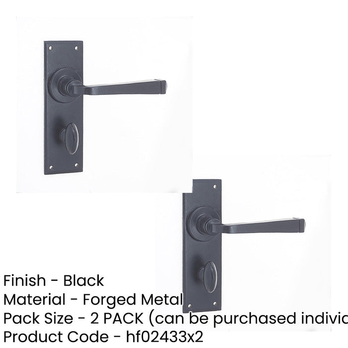 PACK Rustic Black Bathroom Door Handle with Backplate Interior Lever Backplate (1)-1