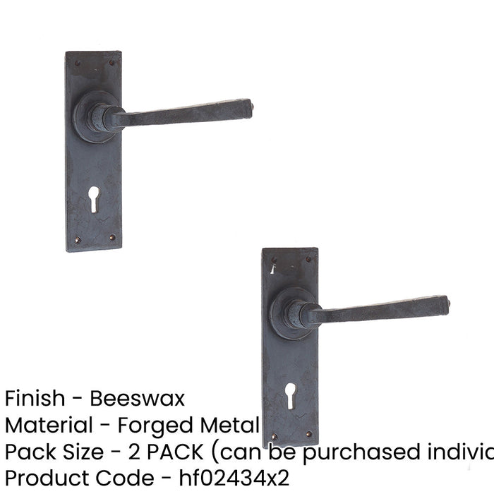 PACK Handcrafted Beeswax Door Handle Lockplate Rustic Charm Interior Lever Backplate (1)-1