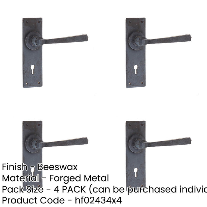 PACK Handcrafted Beeswax Door Handle Lockplate Rustic Charm Interior Lever Backplate-1