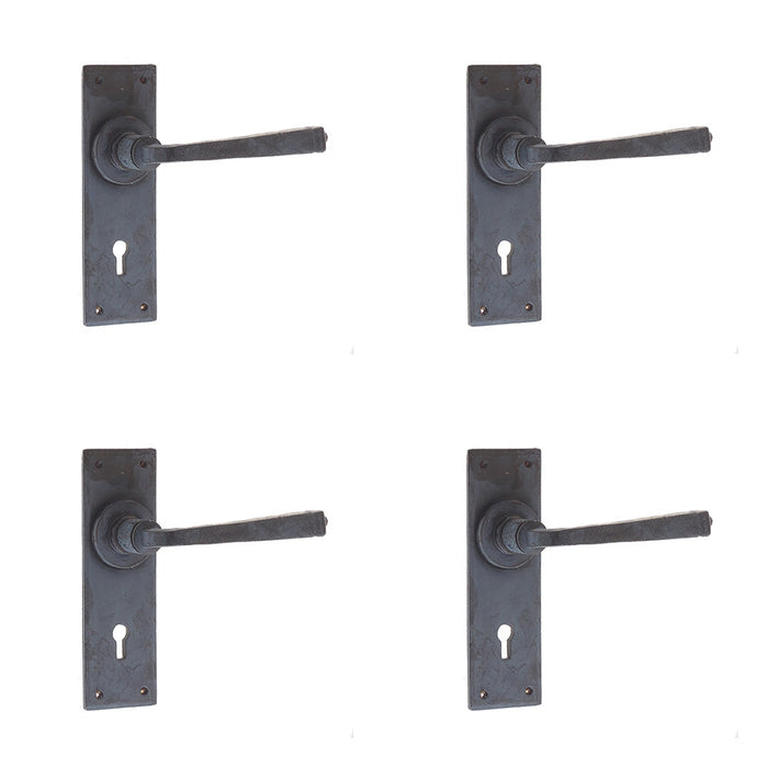 PACK Handcrafted Beeswax Door Handle Lockplate Rustic Charm Interior Lever Backplate