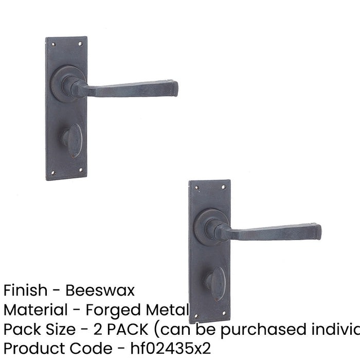 PACK Rustic Beeswax Door Handle with Backplate Bathrooms Interior Lever Backplate (1)-1