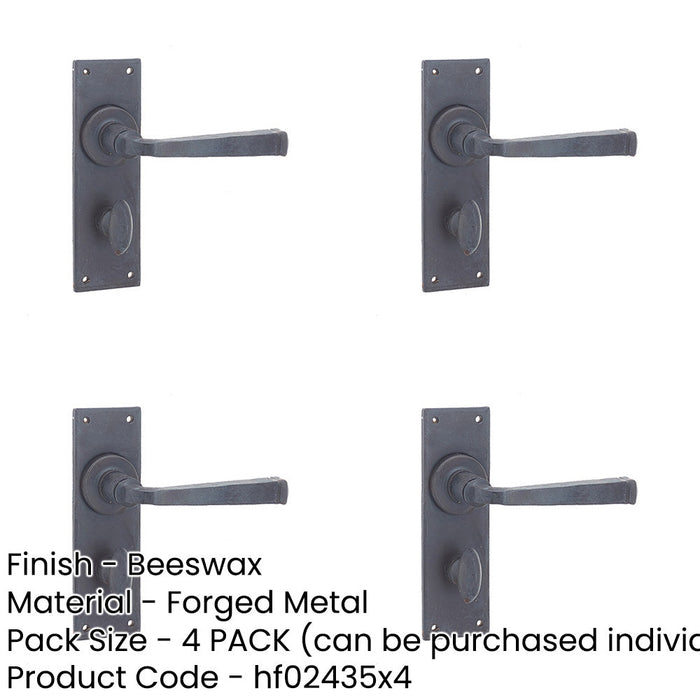 PACK Rustic Beeswax Door Handle with Backplate Bathrooms Interior Lever Backplate-1