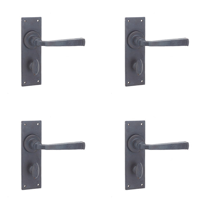 PACK Rustic Beeswax Door Handle with Backplate Bathrooms Interior Lever Backplate