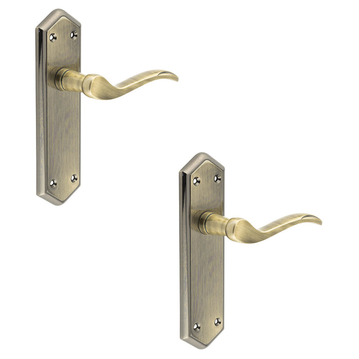PACK Elegant Antique Bronze Suite Door Handle with Latchplate Interior Lever Backplate (1)