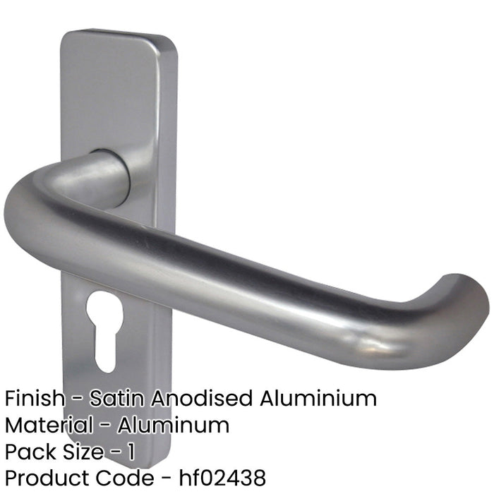 Elegant 19mm Round Door Handle with Satin Anodised Aluminium Finish Interior Lever Backplate-1