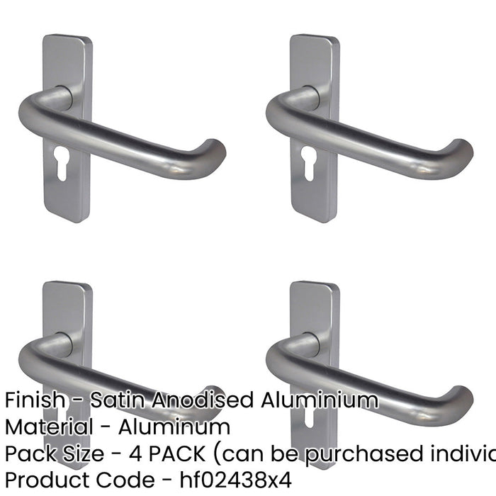PACK Elegant 19mm Round Door Handle with Satin Anodised Aluminium Finish Interior Lever Backplate-1