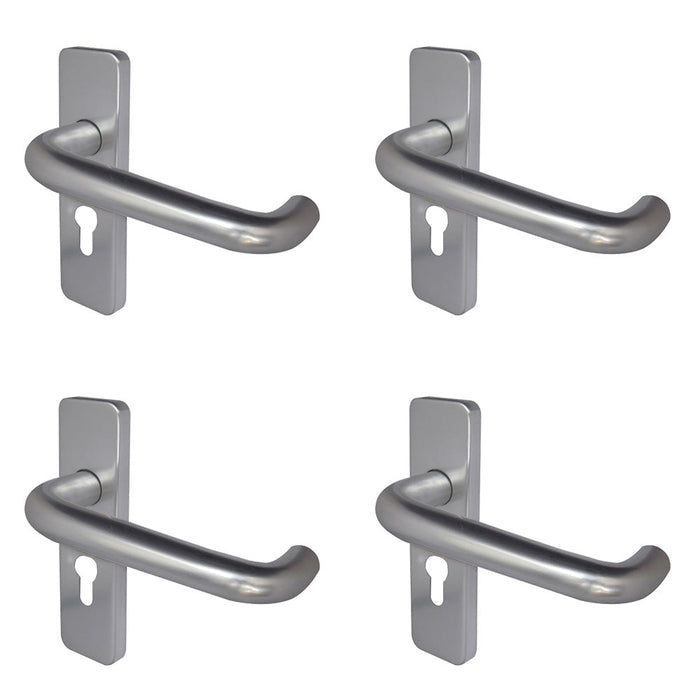 PACK Elegant 19mm Round Door Handle with Satin Anodised Aluminium Finish Interior Lever Backplate