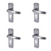 PACK Satin Anodised Aluminium Contract Door Handle with Euro Profile Lockplate Interior Lever Backplate