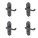 PACK Elegant Black Suite Door Handle Bathroom Plate Stylish Interiors Interior Lever Backplate