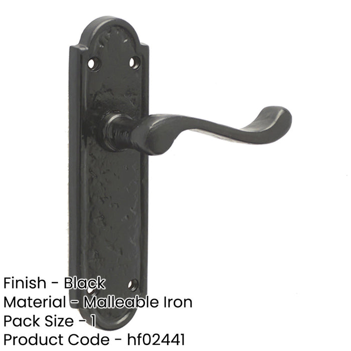 Elegant Black Suite Door Handle with Latchplate Interior Lever Backplate-1