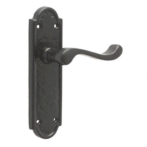 Elegant Black Suite Door Handle with Latchplate Interior Lever Backplate