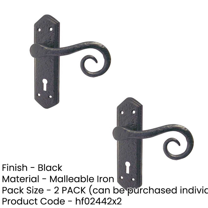 PACK Elegant Black Suite Door Handle with Lockplate Interior Lever Backplate (3)-1