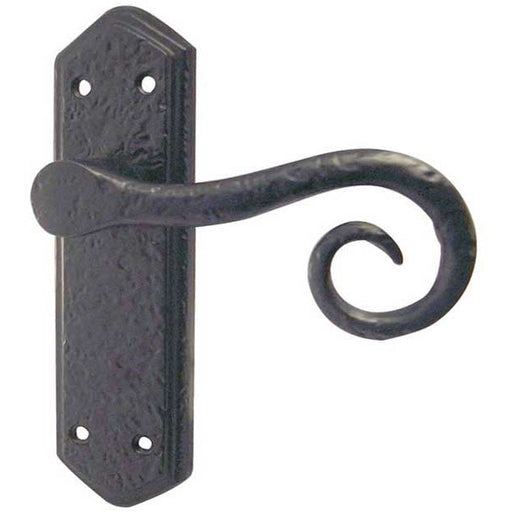 Elegant Black Suite Door Handle with Latchplate Interior Lever Backplate (1)