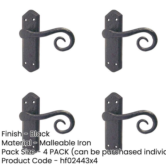 PACK Elegant Black Suite Door Handle with Latchplate Interior Lever Backplate (1)-1