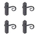 PACK Elegant Black Suite Door Handle with Latchplate Interior Lever Backplate (1)