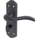 Elegant Black Suite Door Handle with Bathroom Plate Interior Lever Backplate (1)