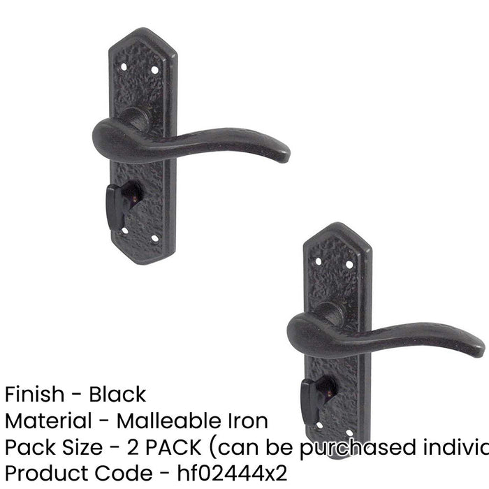 PACK Elegant Black Suite Door Handle with Bathroom Plate Interior Lever Backplate (3)-1