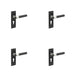 PACK Modern T-Bar Door Handle with Euro Profile Lockplate Sleek Black Finish Interior Lever Backplate