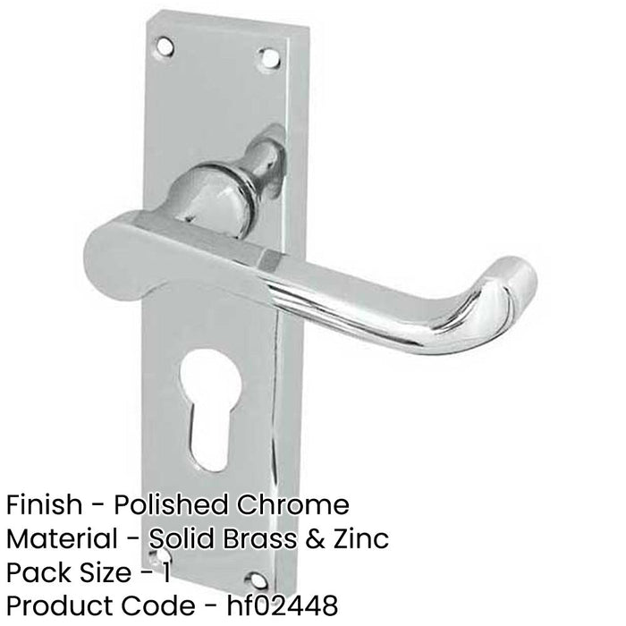 Elegant Victorian Scroll Door Handle with Polished Chrome Finish Interior Lever Backplate-1