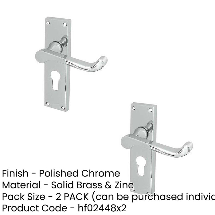 PACK Elegant Victorian Scroll Door Handle with Polished Chrome Finish Interior Lever Backplate (2)-1