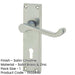 Elegant Victorian Scroll Door Handle with Lockplate Satin Chrome Finish Interior Lever Backplate-1