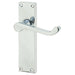 Elegant Victorian Scroll Door Handle with Polished Chrome Finish Interior Lever Backplate (1)