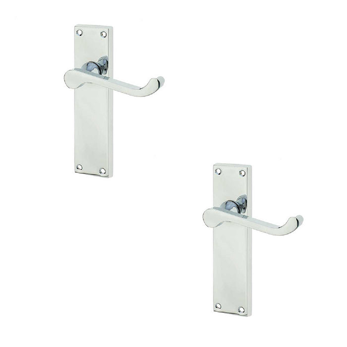 PACK Elegant Victorian Scroll Door Handle with Polished Chrome Finish Interior Lever Backplate (3)