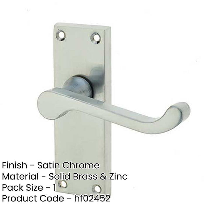 Elegant Victorian Scroll Door Handle with Satin Chrome Finish Interior Lever Backplate-1