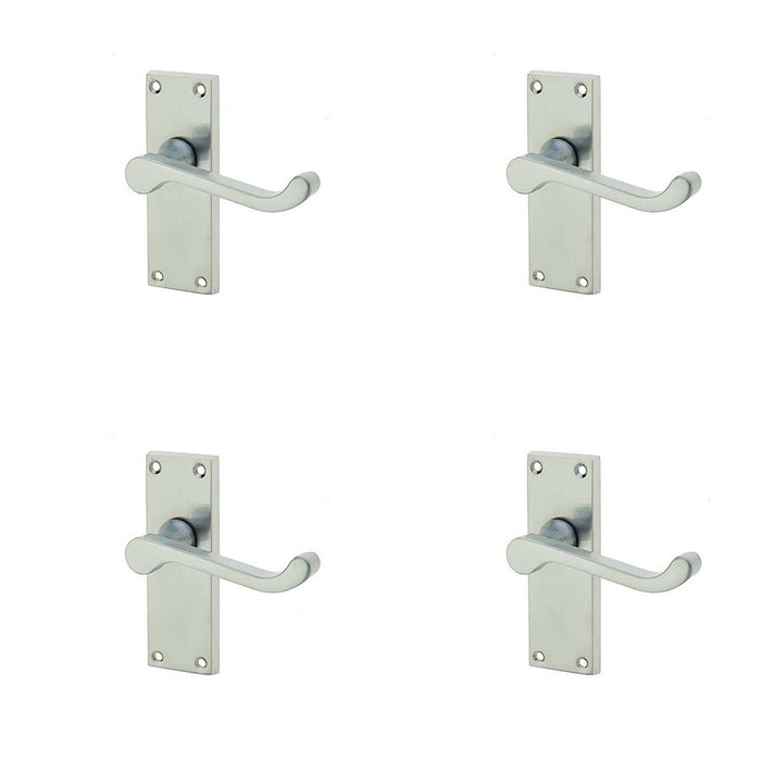 PACK Elegant Victorian Scroll Door Handle with Satin Chrome Finish Interior Lever Backplate