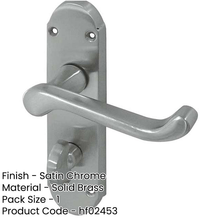 Contemporary Satin Chrome Suite Door Handle Bathroom Interior Lever Backplate-1