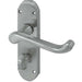 Contemporary Satin Chrome Suite Door Handle Bathroom Interior Lever Backplate