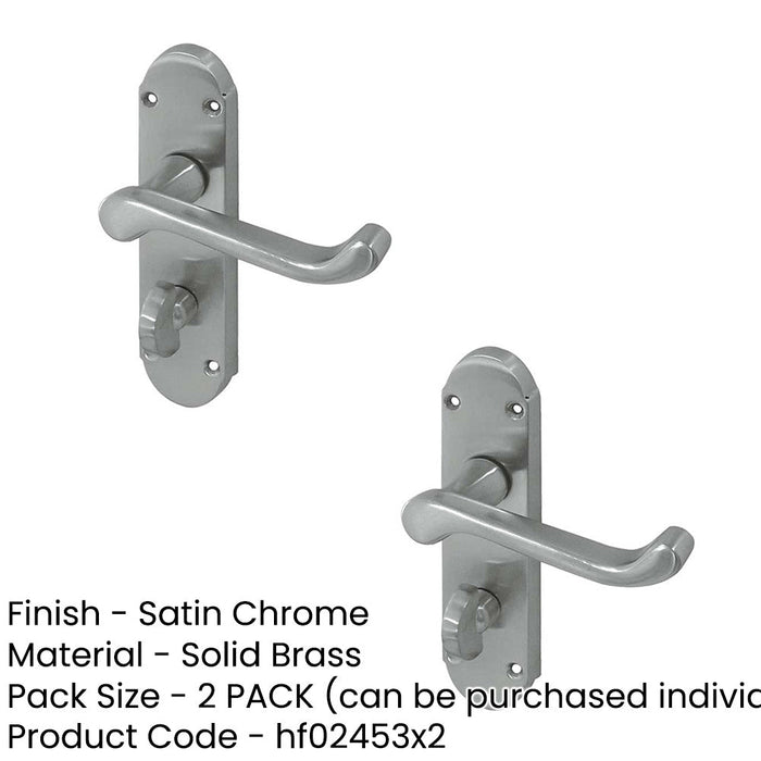 PACK Contemporary Satin Chrome Suite Door Handle Bathroom Interior Lever Backplate (1)-1