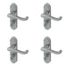 PACK Contemporary Satin Chrome Suite Door Handle Bathroom Interior Lever Backplate