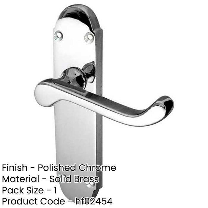 Contemporary Suite Door Handle with Latchplate Polished Chrome Interior Lever Backplate-1