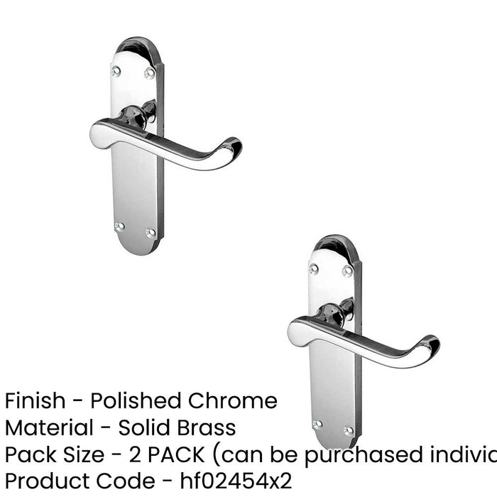 PACK Contemporary Suite Door Handle with Latchplate Polished Chrome Interior Lever Backplate (1)-1
