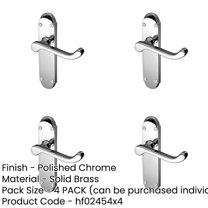 PACK Contemporary Suite Door Handle with Latchplate Polished Chrome Interior Lever Backplate-1