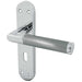 Mitred Suite Door Handle with Lockplate Polished Satin Chrome Finish Interior Lever Backplate