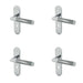 PACK Mitred Suite Door Handle with Lockplate Polished Satin Chrome Finish Interior Lever Backplate