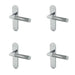 PACK Mitred Suite Door Handle with Polished Satin Chrome Finish Modern Traditional Decor Interior Lever Backplate