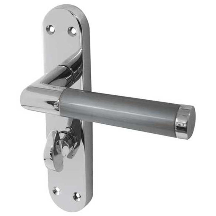 Stylish Mitred Suite Door Handle Polished Satin Chrome Finish Interior Lever Backplate