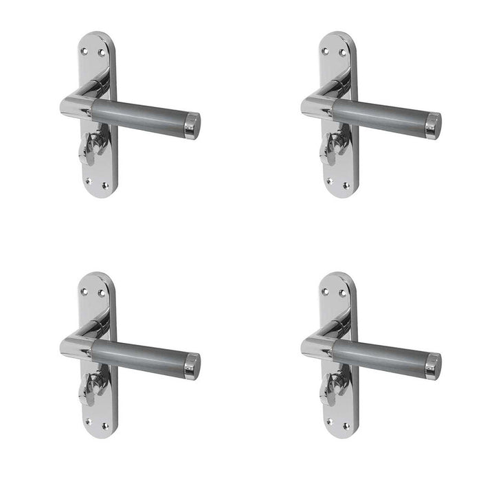 PACK Stylish Mitred Suite Door Handle Polished Satin Chrome Finish Interior Lever Backplate