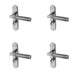 PACK Stylish Mitred Suite Door Handle Polished Satin Chrome Finish Interior Lever Backplate