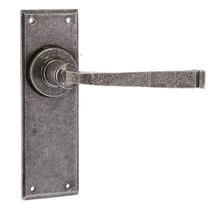 Rustic Pewter Door Handle with Latchplate Unique Home Decor Interior Lever Backplate