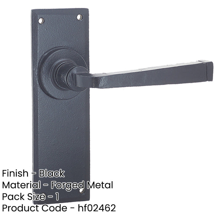 Rustic Black Door Handle with Latchplate Unique Home Decor Interior Lever Backplate-1