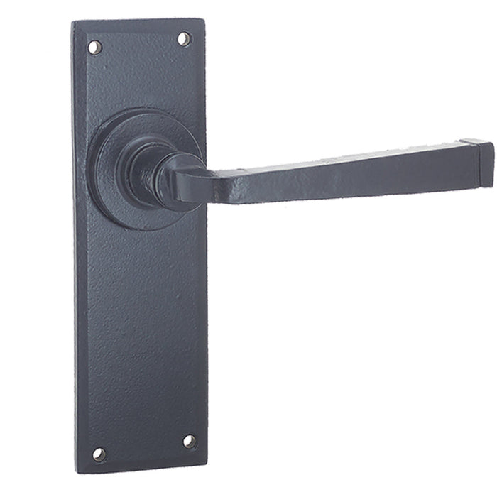 Rustic Black Door Handle with Latchplate Unique Home Decor Interior Lever Backplate